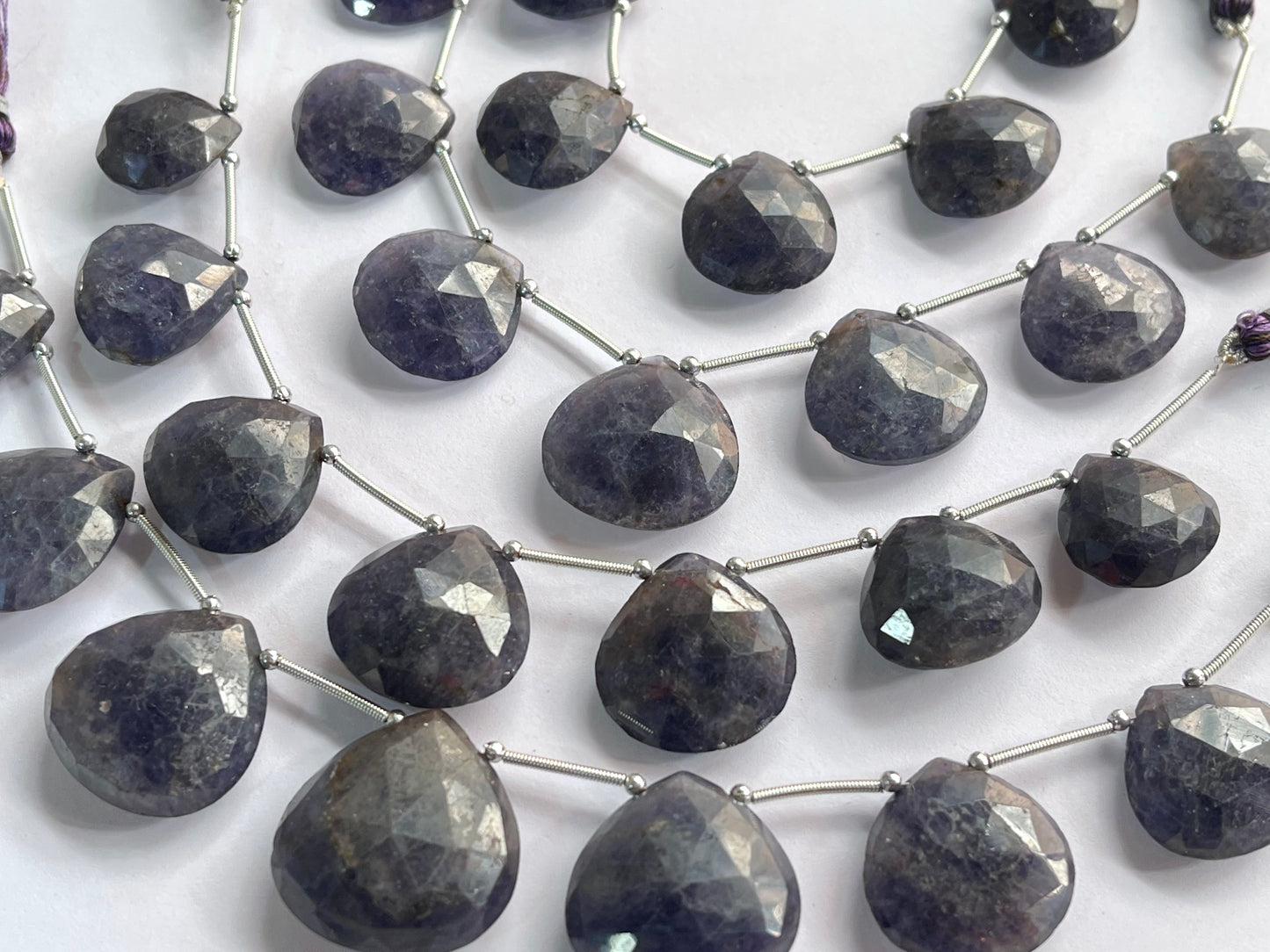 Iolite Heart shape briolette beads