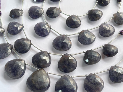 Iolite Heart shape briolette beads