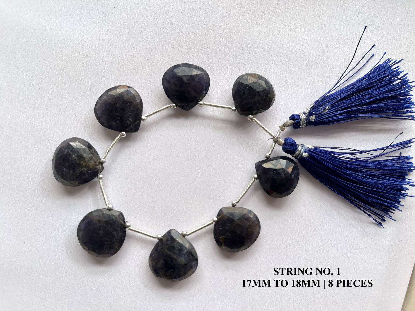 Iolite Heart shape briolette beads