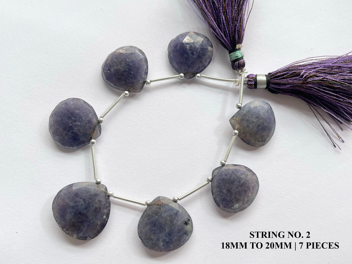 Iolite Heart shape briolette beads