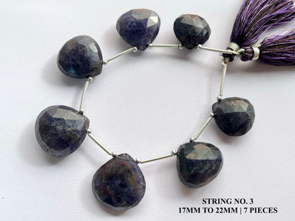 Iolite Heart shape briolette beads