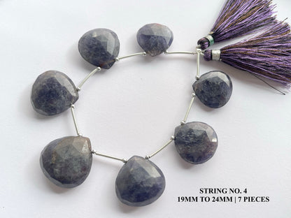 Iolite Heart shape briolette beads