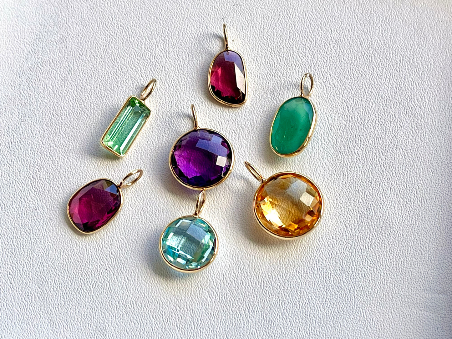 Solid 18k Pendant Gemstone charm