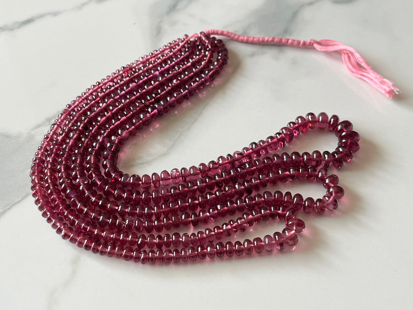 Rhodolite Garnet Smooth Rondelle Shape Beads
