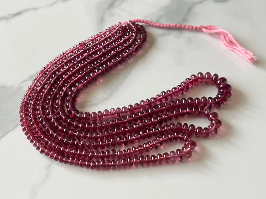 Rhodolite Garnet Smooth Rondelle Shape Beads