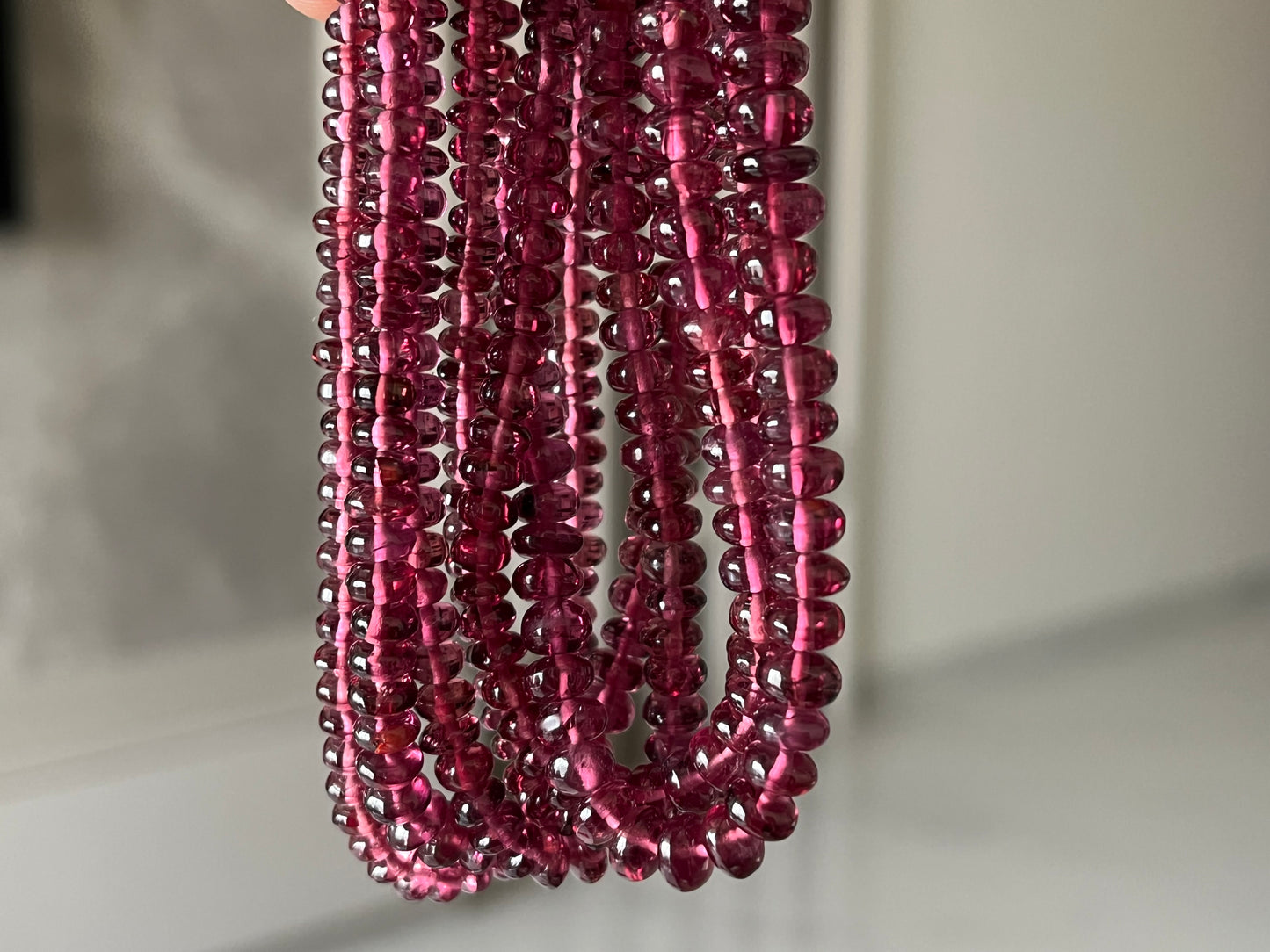Rhodolite Garnet Smooth Rondelle Shape Beads