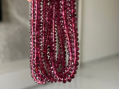 Rhodolite Garnet Smooth Rondelle Shape Beads