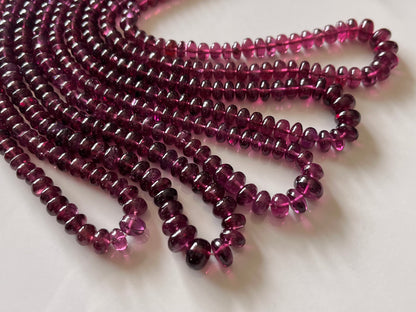 Rhodolite Garnet Smooth Rondelle Shape Beads