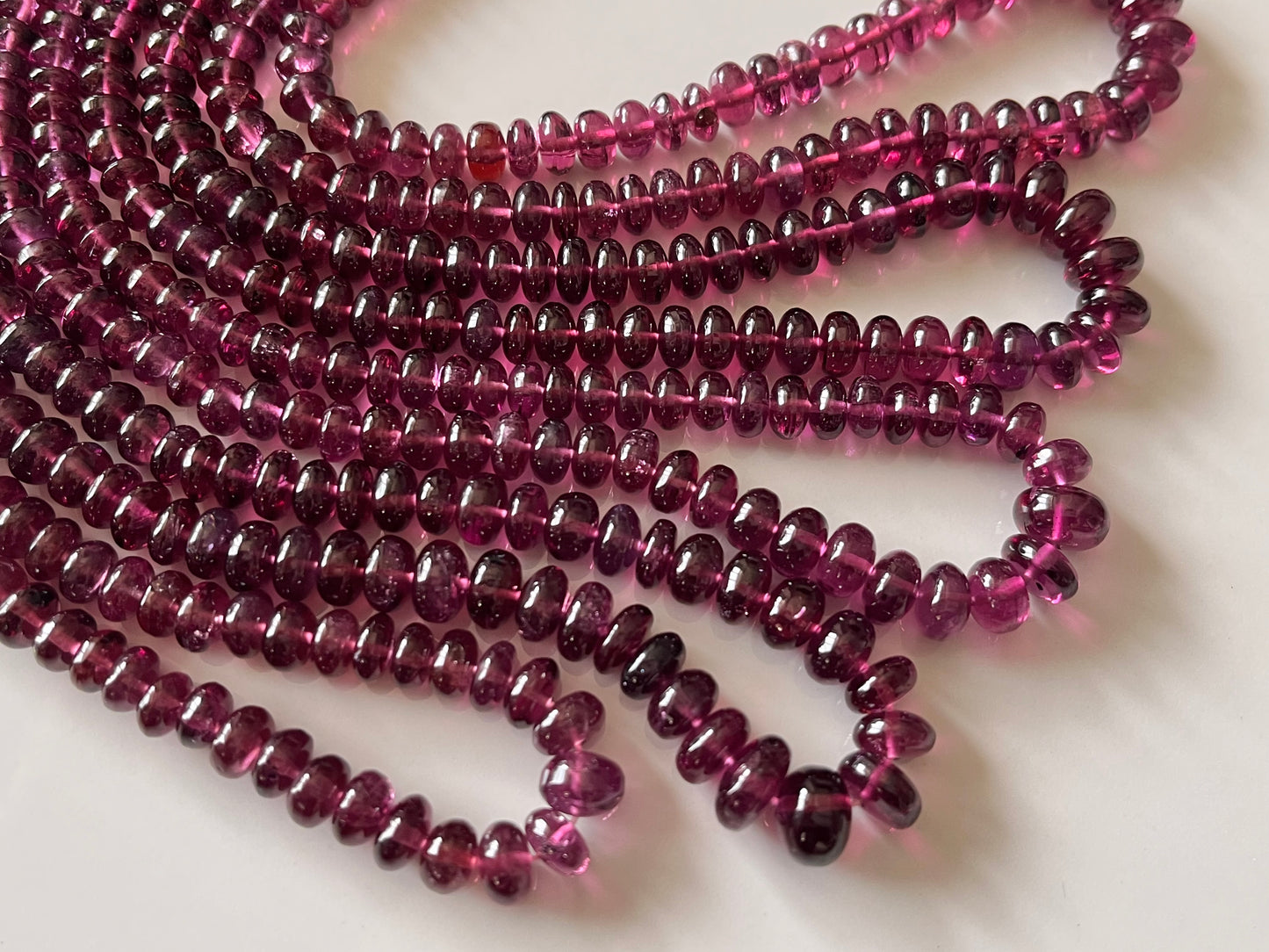Rhodolite Garnet Smooth Rondelle Shape Beads