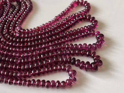 Rhodolite Garnet Smooth Rondelle Shape Beads