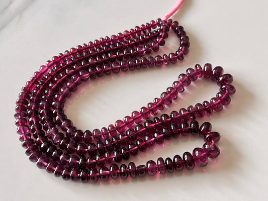 Rhodolite Garnet Smooth Rondelle Shape Beads