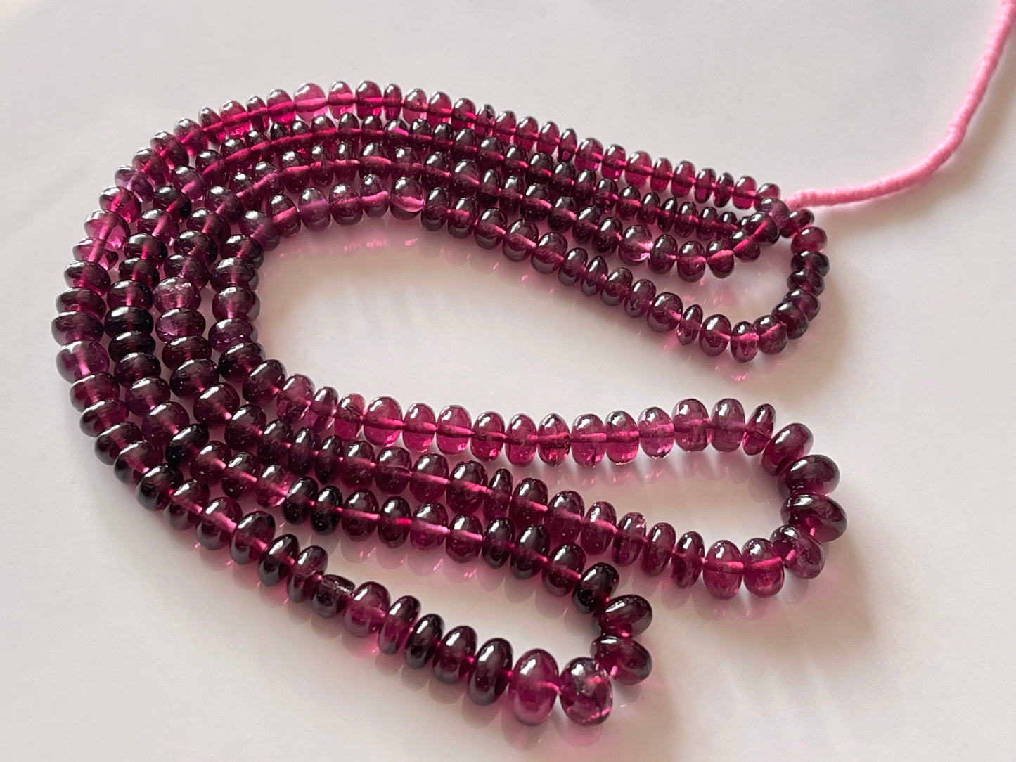 Rhodolite Garnet Smooth Rondelle Shape Beads