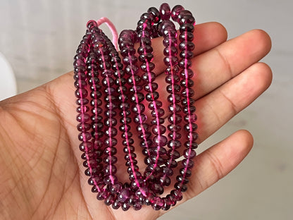 Rhodolite Garnet Smooth Rondelle Shape Beads