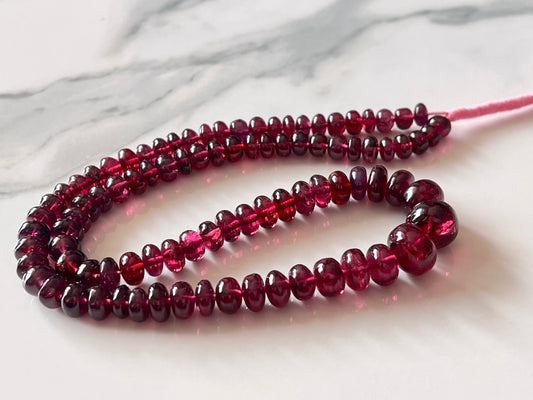 Rhodolite Garnet Smooth Rondelle Shape Beads