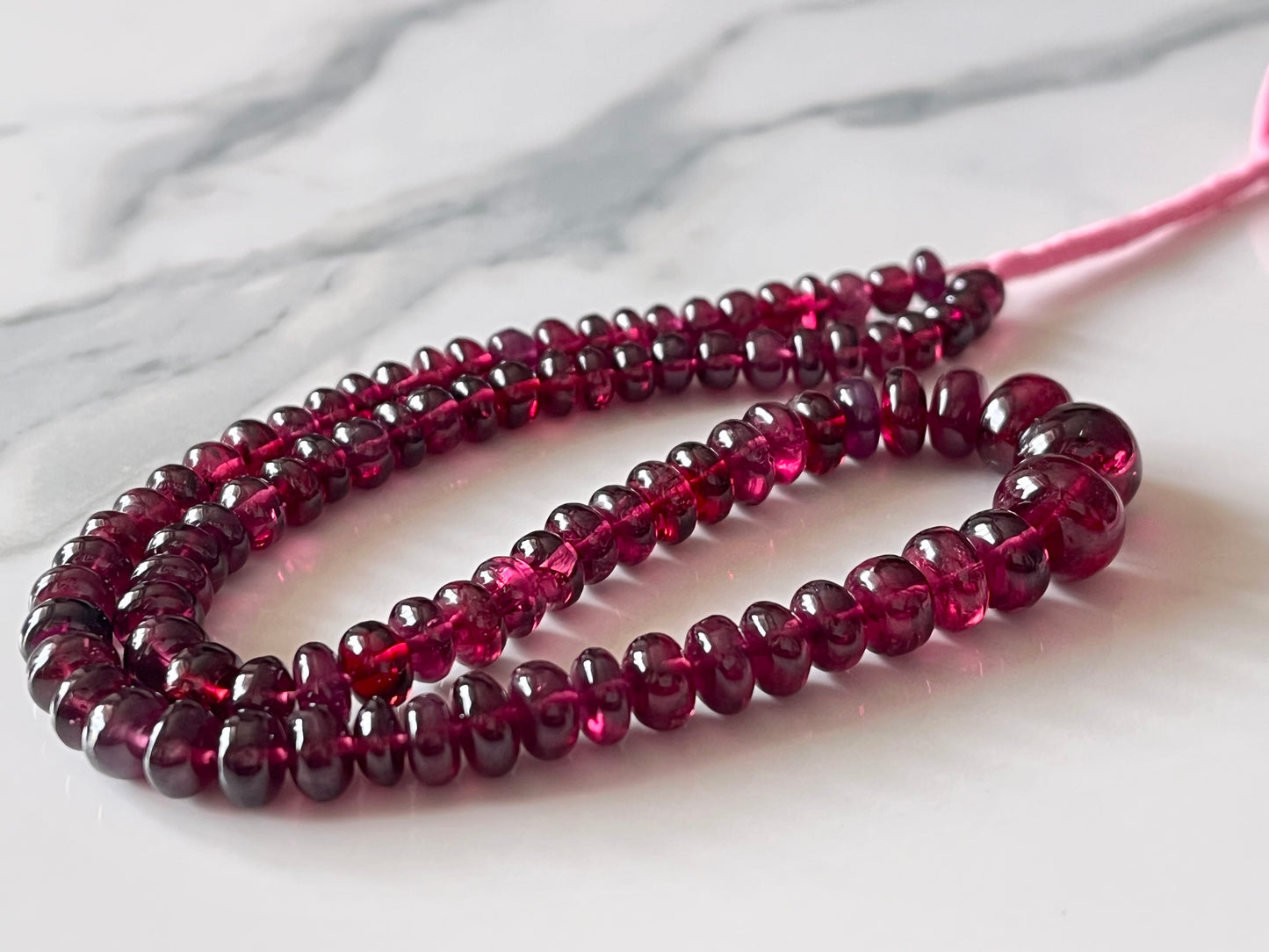 Rhodolite Garnet Smooth Rondelle Shape Beads