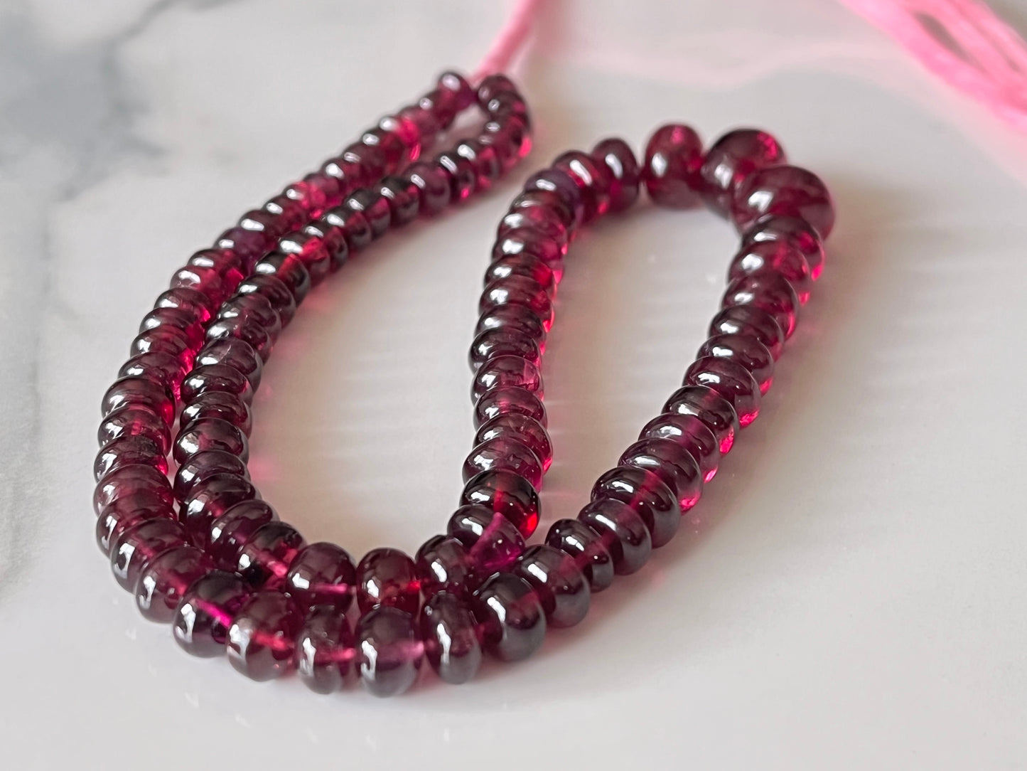 Rhodolite Garnet Smooth Rondelle Shape Beads