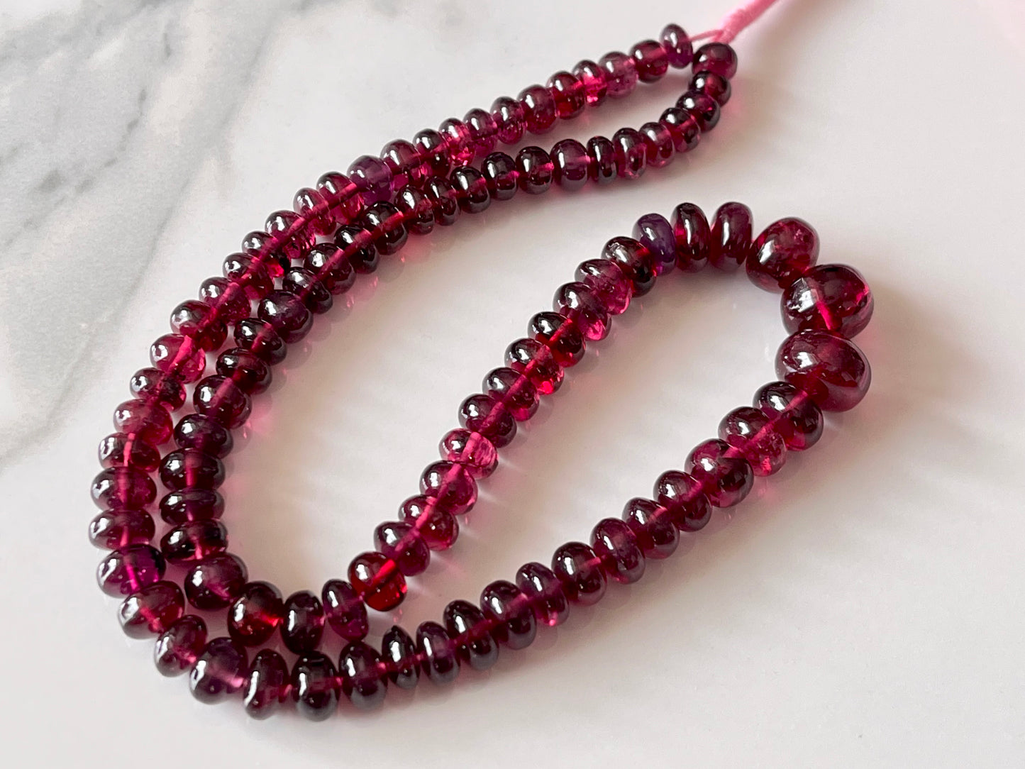 Rhodolite Garnet Smooth Rondelle Shape Beads