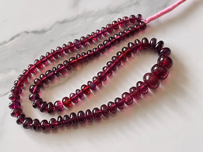 Rhodolite Garnet Smooth Rondelle Shape Beads