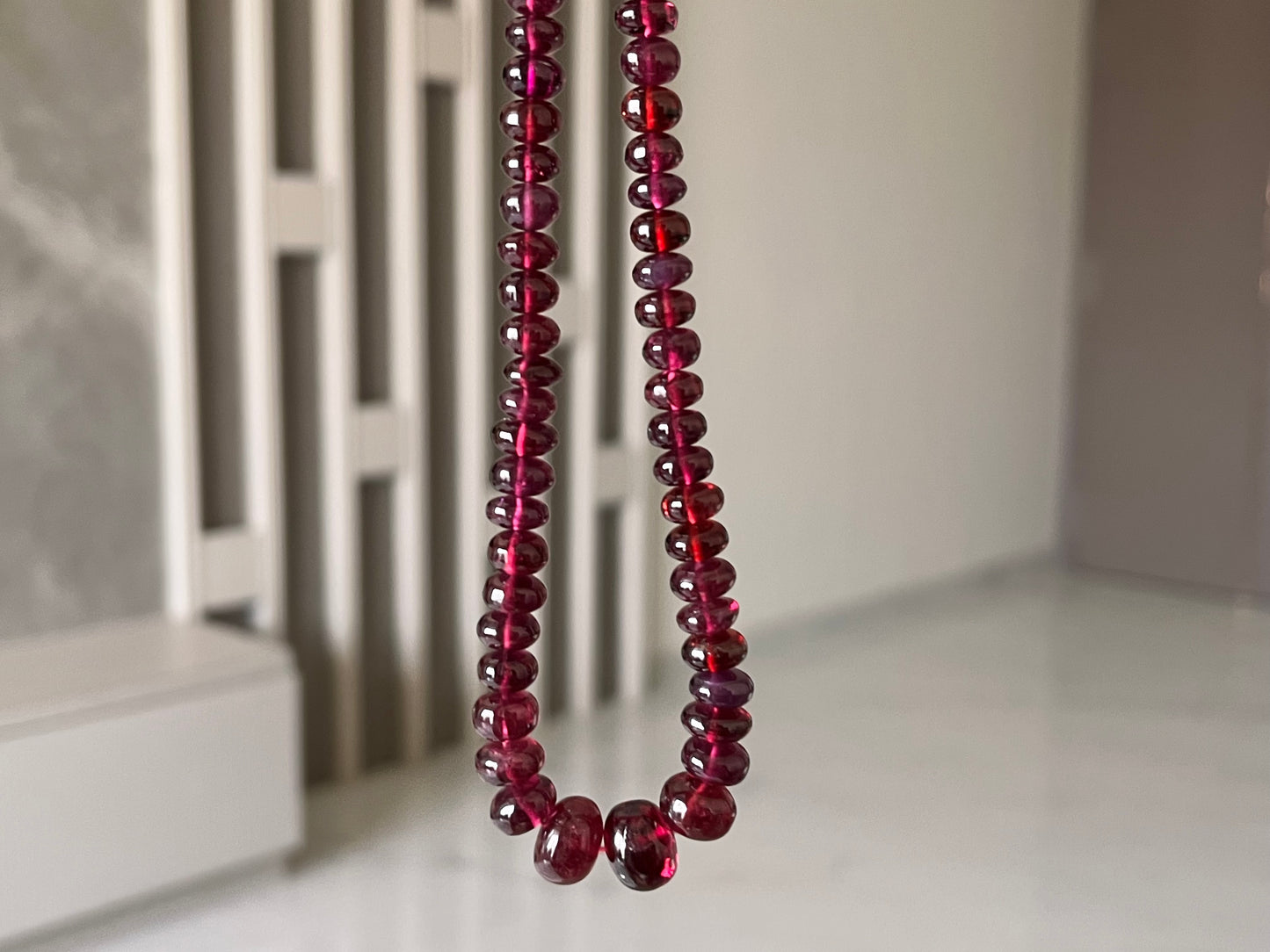 Rhodolite Garnet Smooth Rondelle Shape Beads