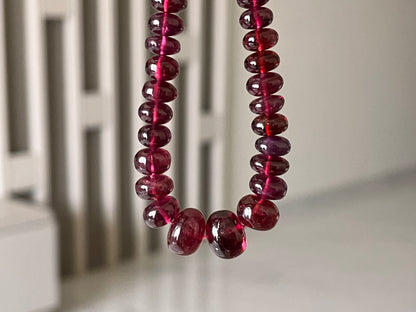 Rhodolite Garnet Smooth Rondelle Shape Beads