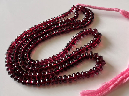 Rhodolite Garnet Smooth Rondelle Shape Beads