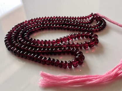 Rhodolite Garnet Smooth Rondelle Shape Beads