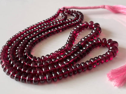 Rhodolite Garnet Smooth Rondelle Shape Beads