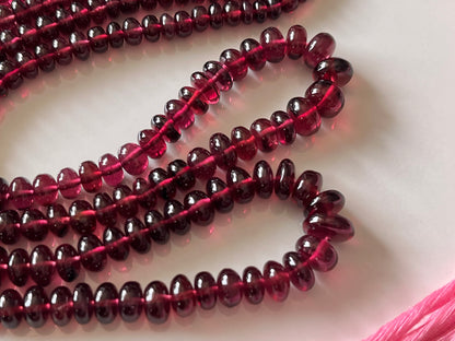 Rhodolite Garnet Smooth Rondelle Shape Beads
