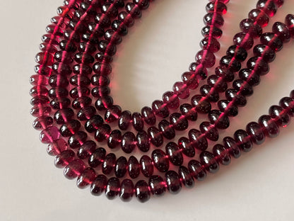 Rhodolite Garnet Smooth Rondelle Shape Beads