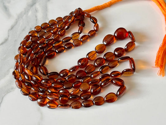 Hessonite Garnet Smooth tumble Shape Beads