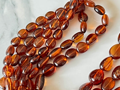 Hessonite Garnet Smooth tumble Shape Beads