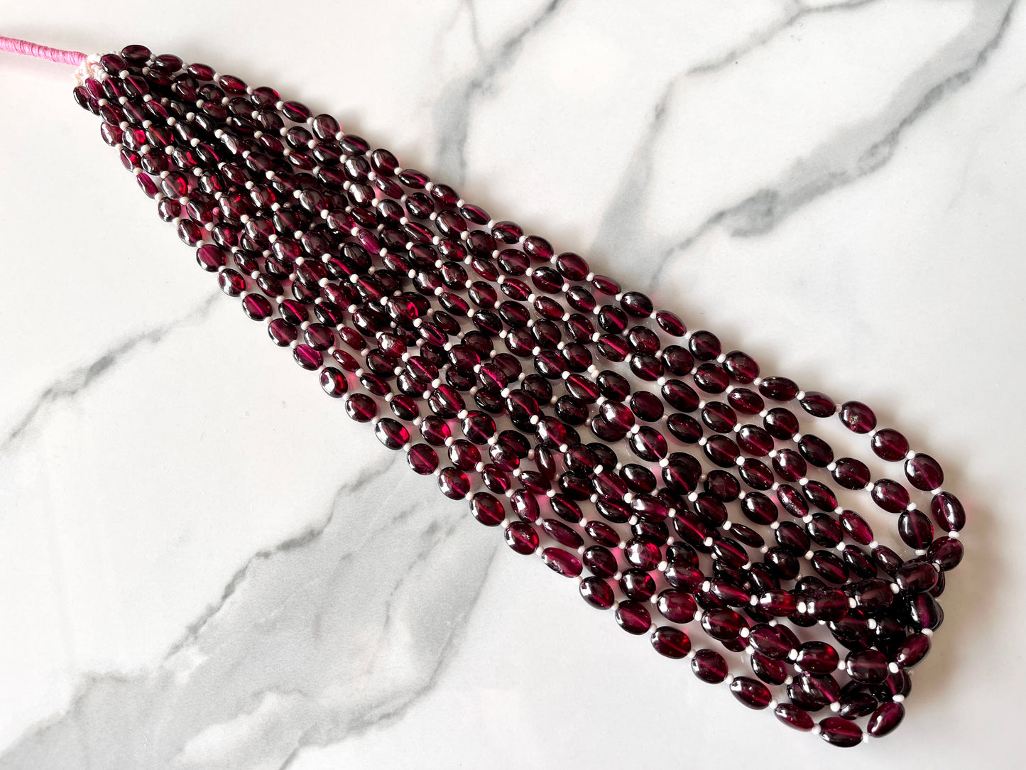 Rhodolite Garnet Smooth Oval Shape Beads