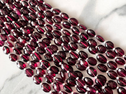Rhodolite Garnet Smooth Oval Shape Beads