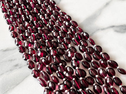 Rhodolite Garnet Smooth Oval Shape Beads