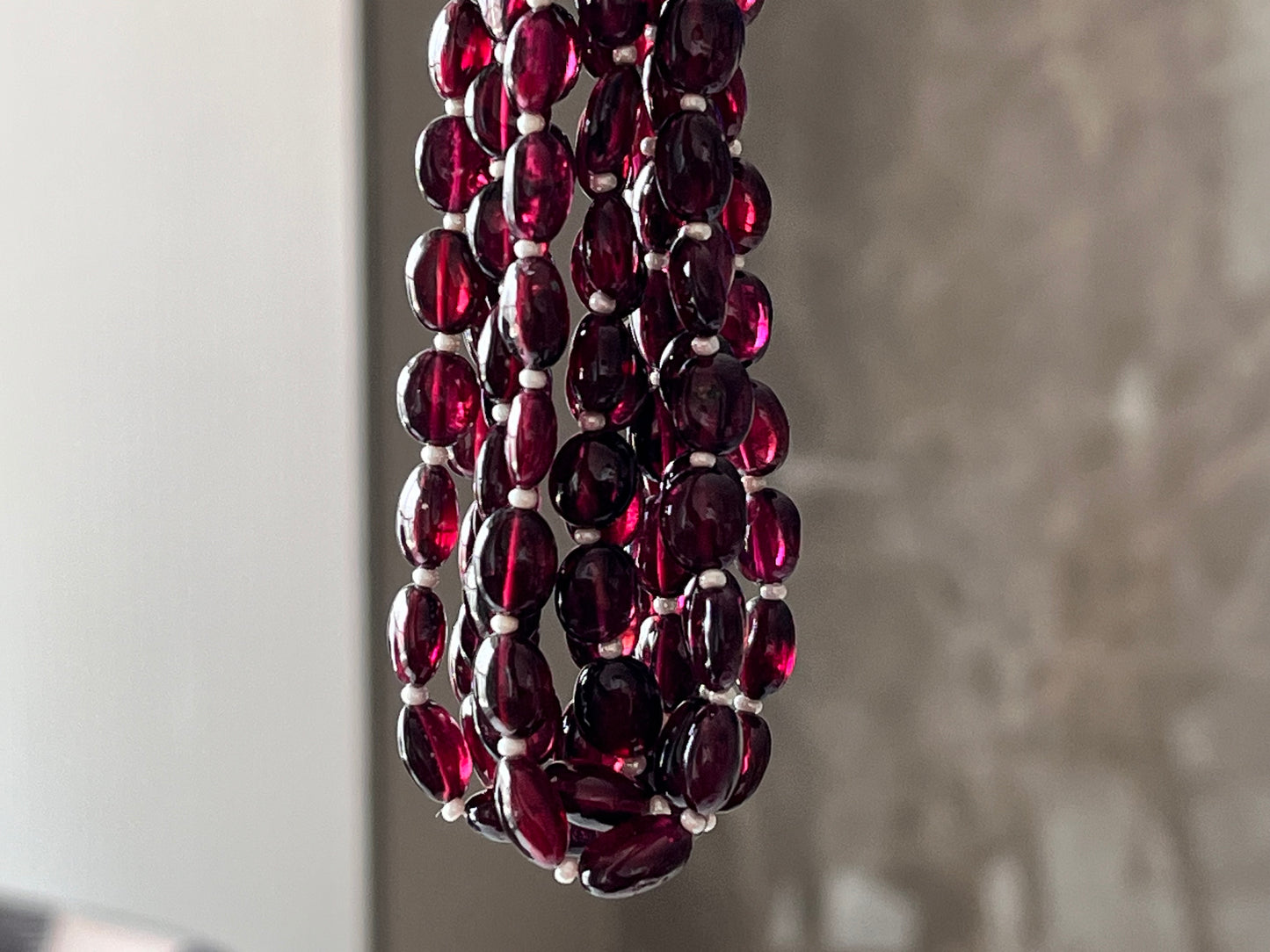 Rhodolite Garnet Smooth Oval Shape Beads