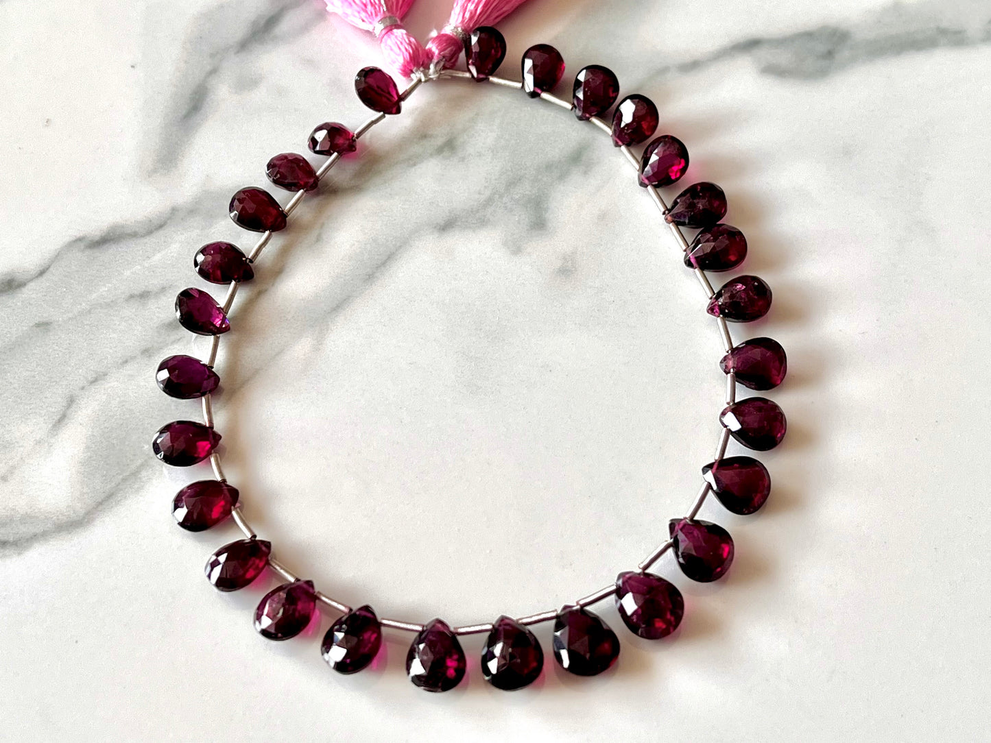 Rhodolite Garnet Faceted Pear Briolette beads