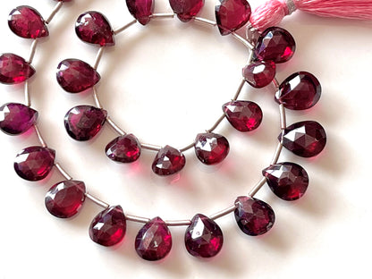 Rhodolite Garnet Faceted Pear Briolette beads
