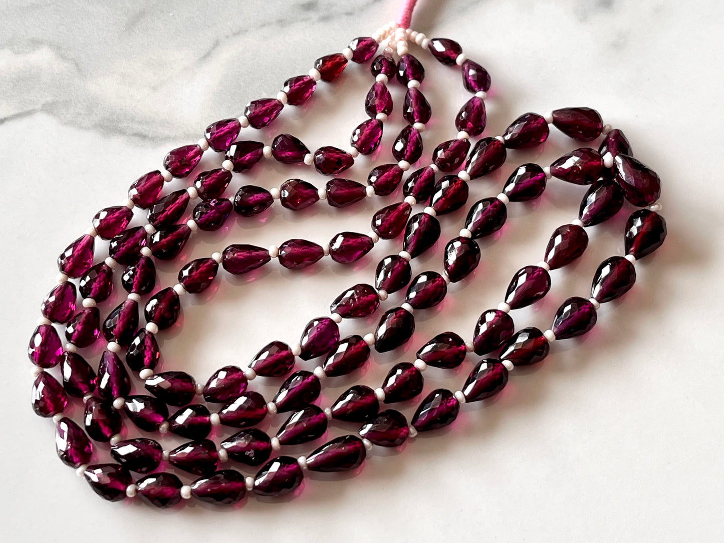Rhodolite Garnet Faceted Drops