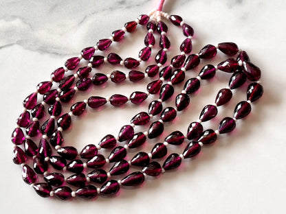Rhodolite Garnet Faceted Drops
