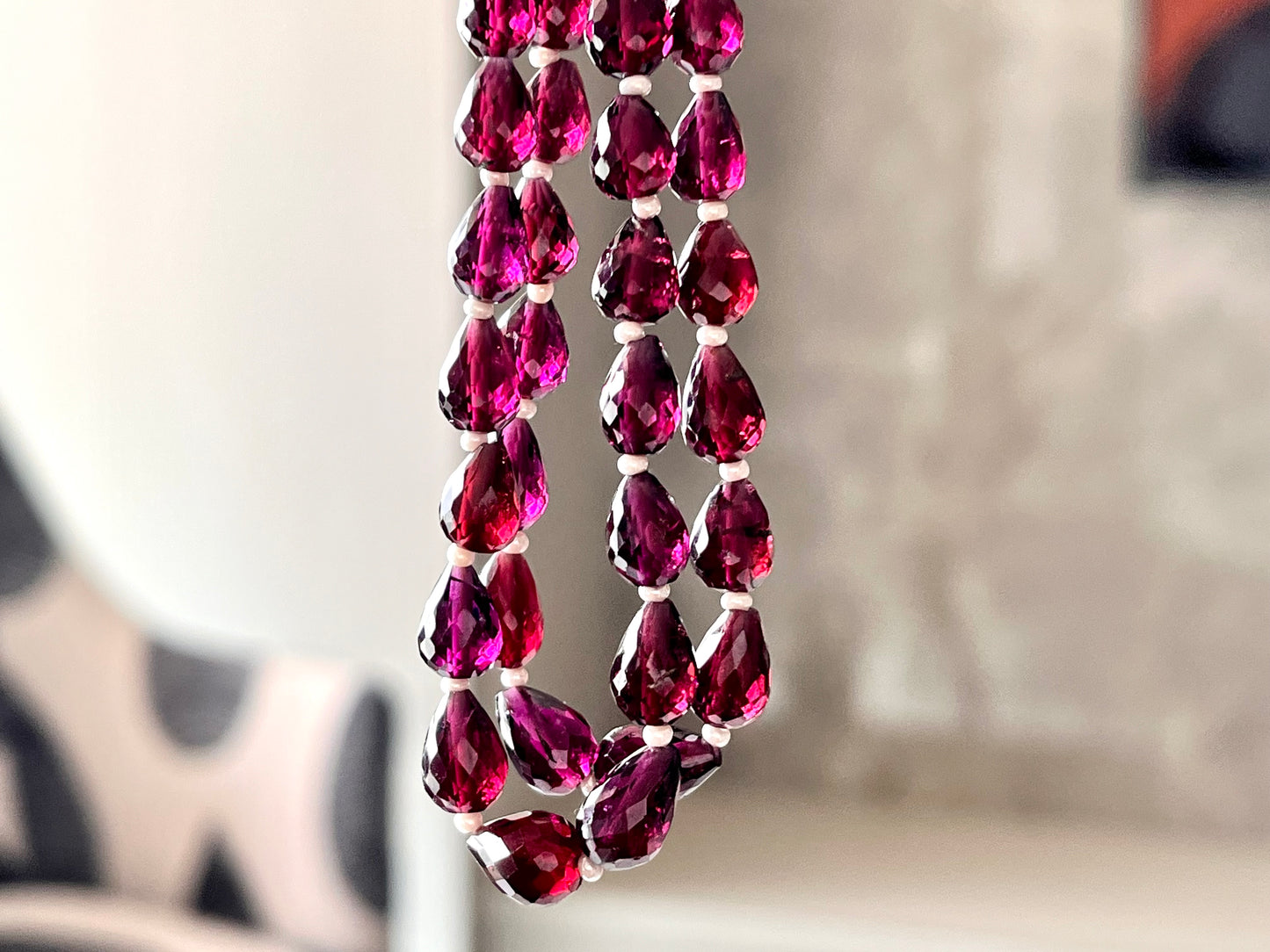 Rhodolite Garnet Faceted Drops