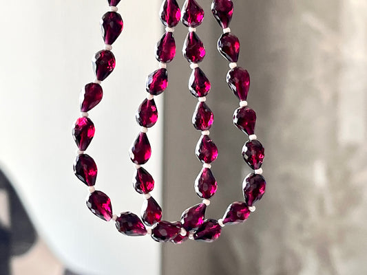 Rhodolite Garnet Faceted Drops