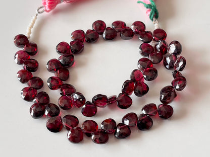 Rhodolite Garnet Faceted Heart Briolette beads