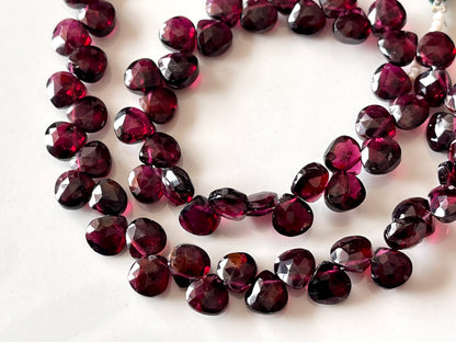 Rhodolite Garnet Faceted Heart Briolette beads