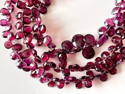 Rhodolite Garnet Faceted Pear Briolette beads
