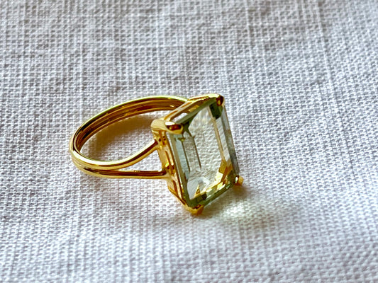 Green Amethyst 925 Silver Ring