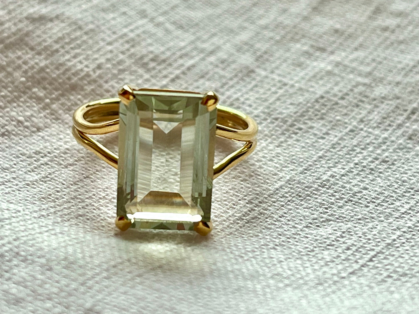 Green Amethyst 925 Silver Ring