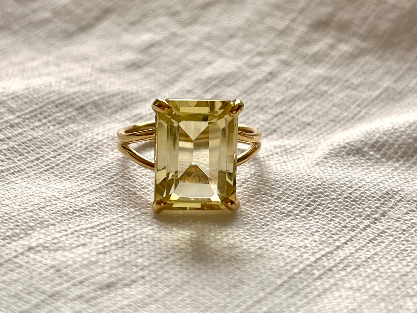 Lemon Quartz 925 Silver Ring