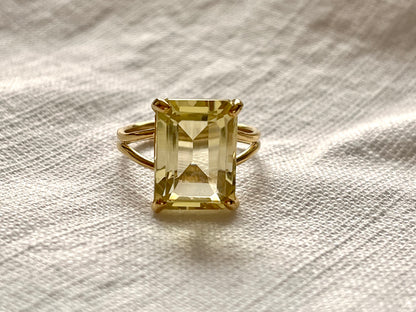 Lemon Quartz 925 Silver Ring