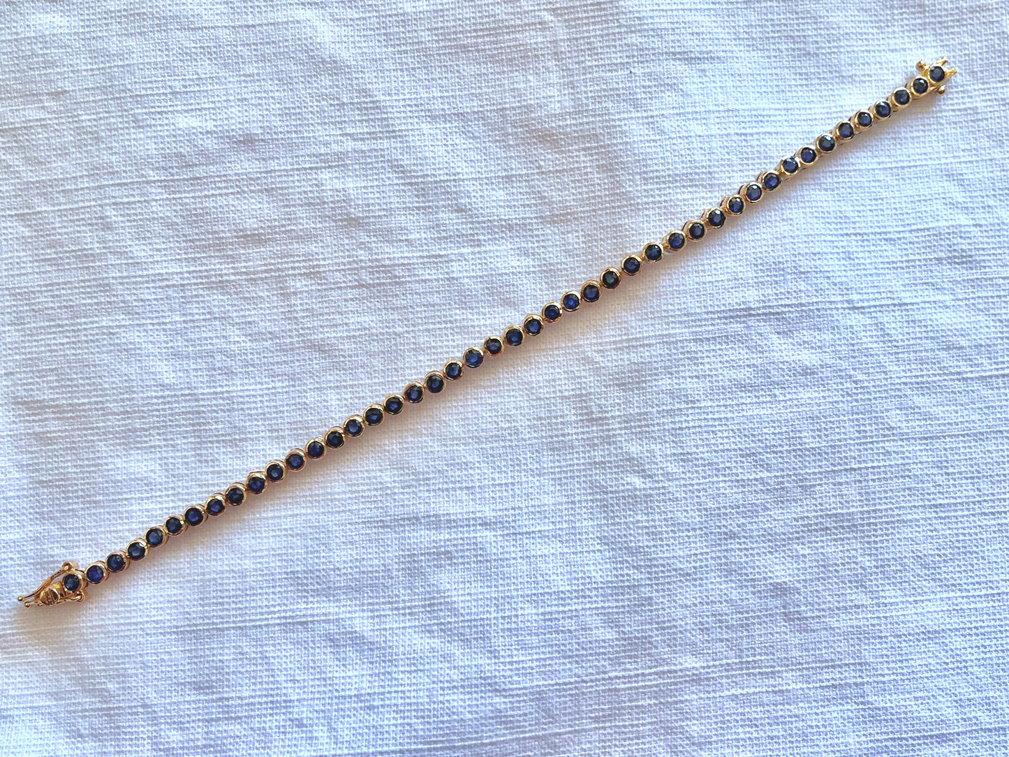Blue Sapphire Tennis Solid 18K Bracelet
