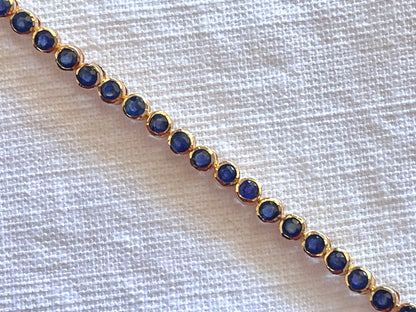 Blue Sapphire Tennis Solid 18K Bracelet
